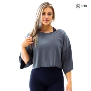 P'tula Gray Cloud 9 Crop Tee